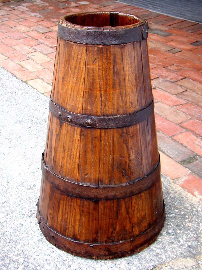 A 19th century French iron bound oak ships' cask